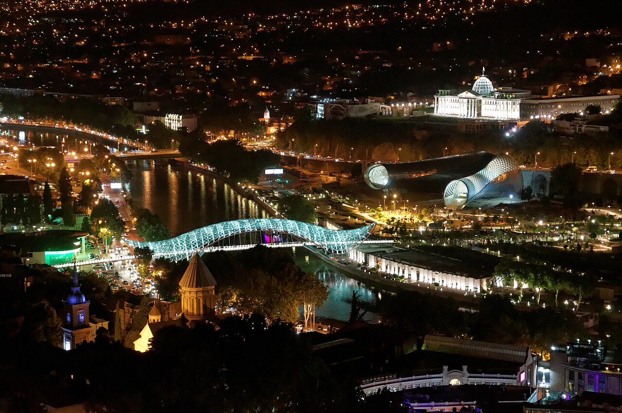 Bridge of Peace Tbilisi night — The Tbilisi Guide